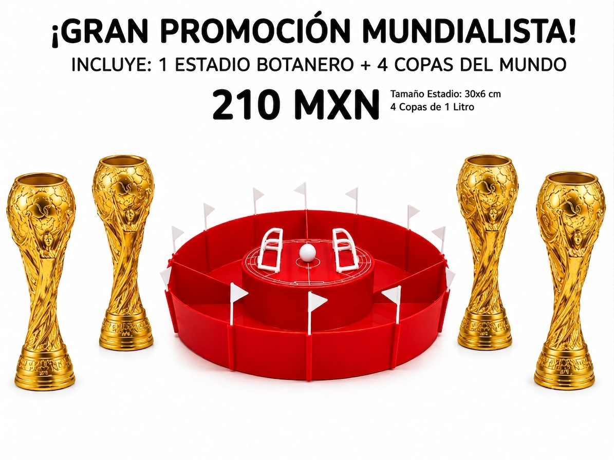 Combo Mundialista Estadio Botanero + 4 Copas del Mundo