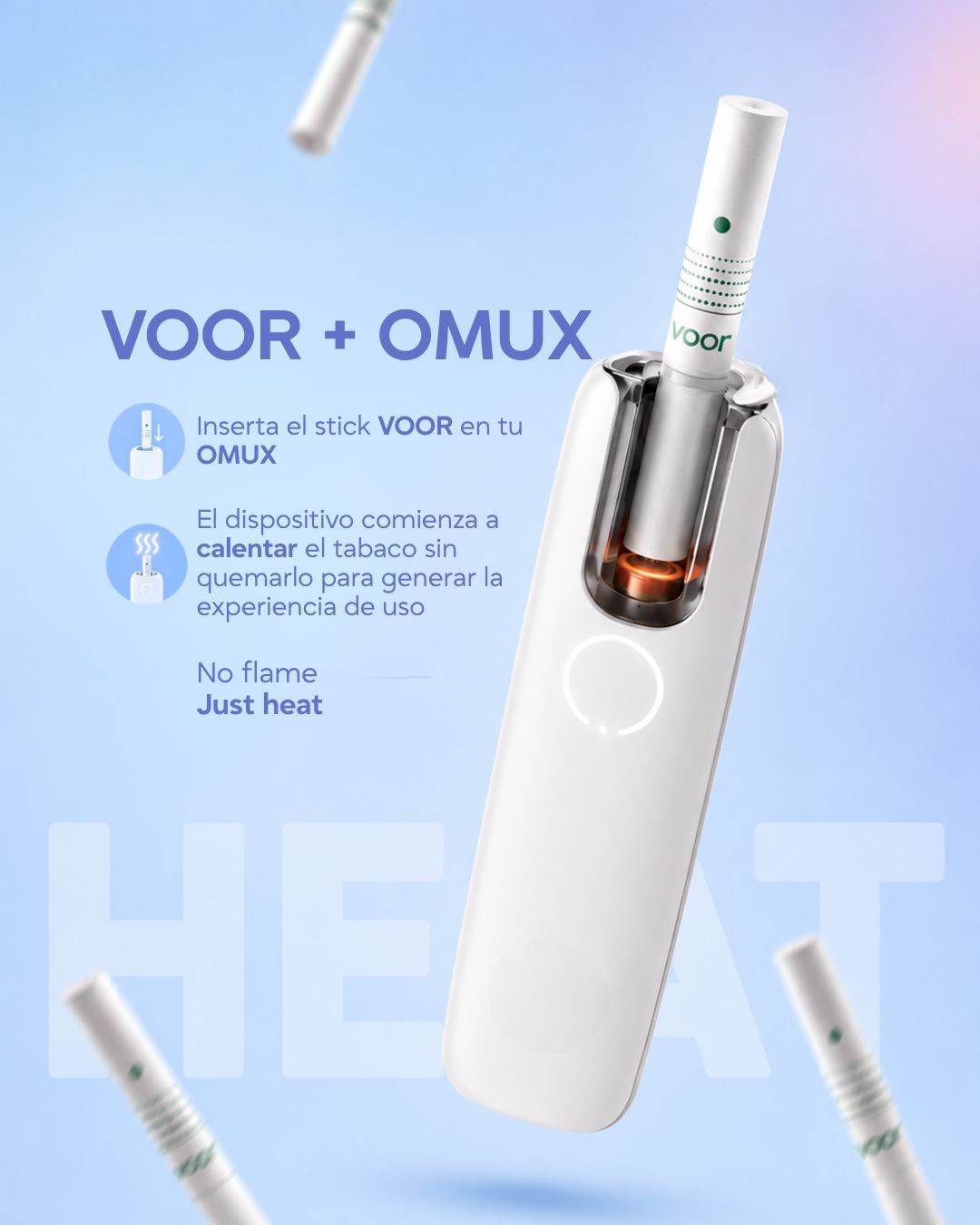 Calentador de Tabaco OMUX – Tecnología de Calentamiento Continuo y Máxima Batería